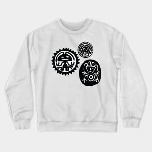 Mayan symbols antique writing mayan culture images and decoration mayan man Crewneck Sweatshirt